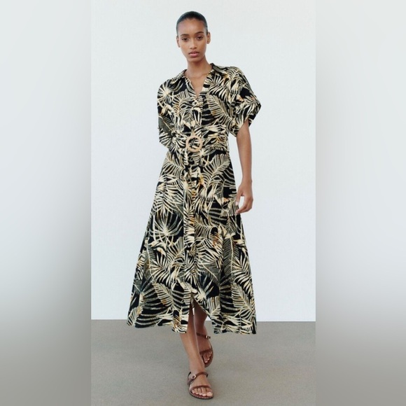 ZARA Tropical Maxi small Dress β Brand New Without Tag - Picture 2 of 12